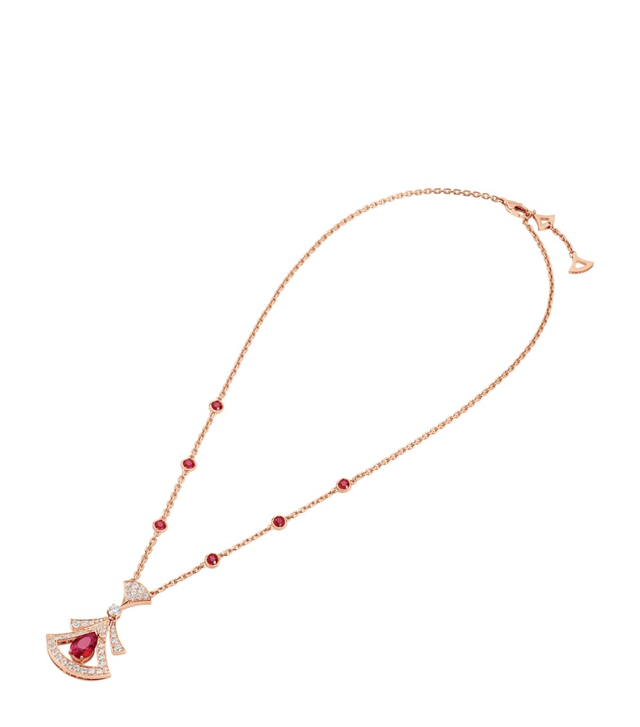 Bvlgari Divas' Dream pendant necklace rose gold ruby diamonds, UK version