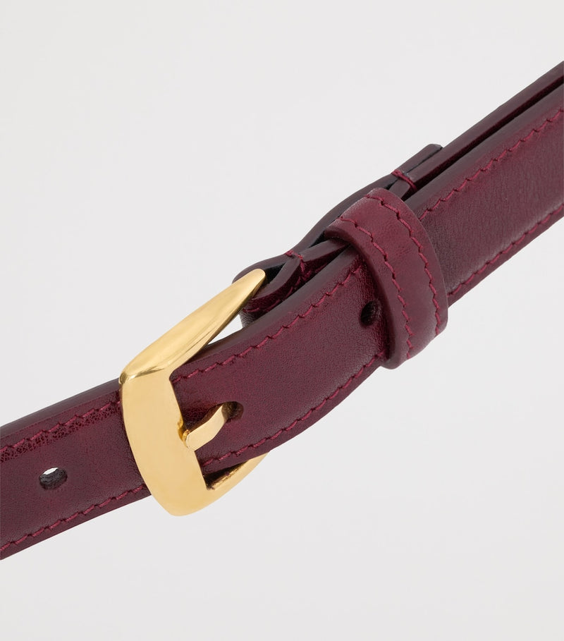 Saint Laurent leather belt trapezoid buckle calfskin - British product