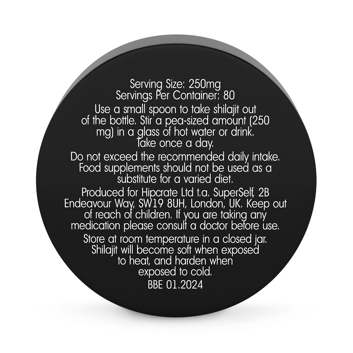 SuperSelf pure shilajit resin 20g, imported from the UK