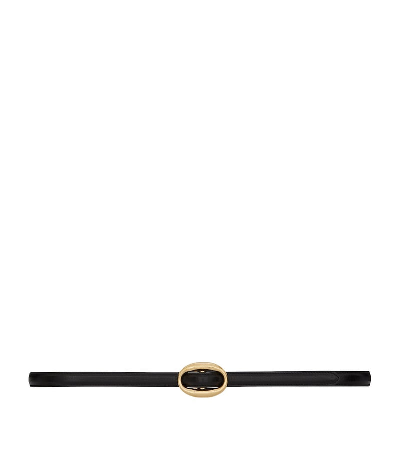 Saint Laurent leather belt polished gold buckle 3cm, UK version