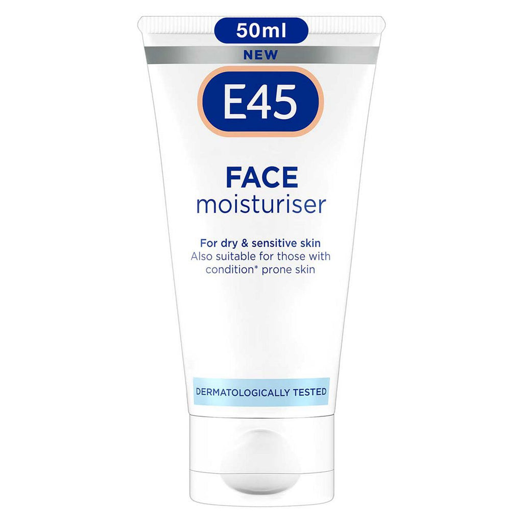 E45 Face Moistruiser for Long - Lasting Hydration for Dry and Sensitive Skin - 50ml