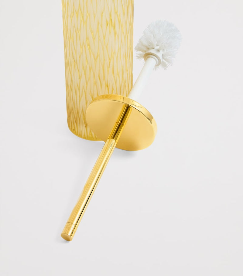 Zodiac crystal amber toilet brush holder 130ml (British brand)