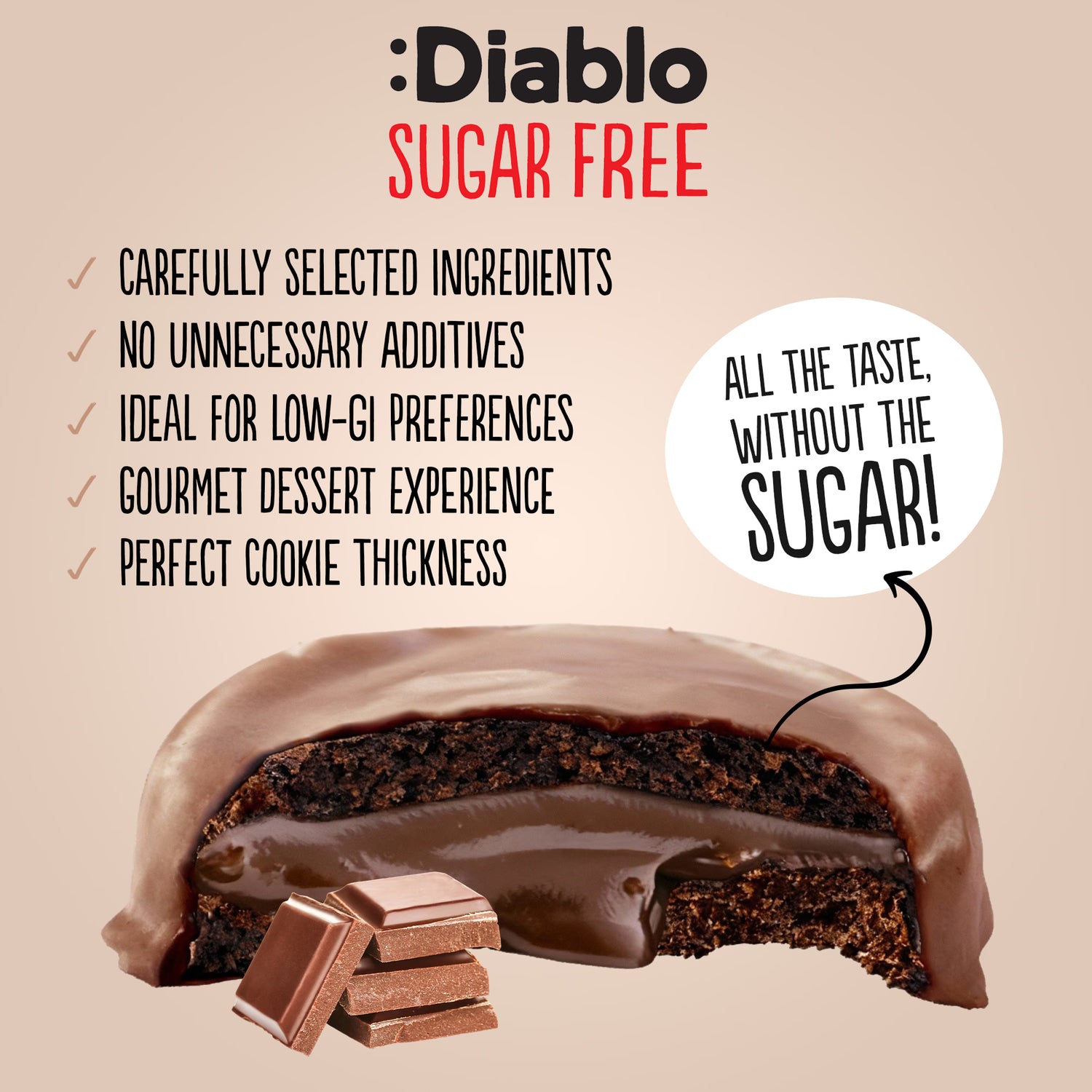 Diablo cookies and cream dark chocolate 128g pack, UK version