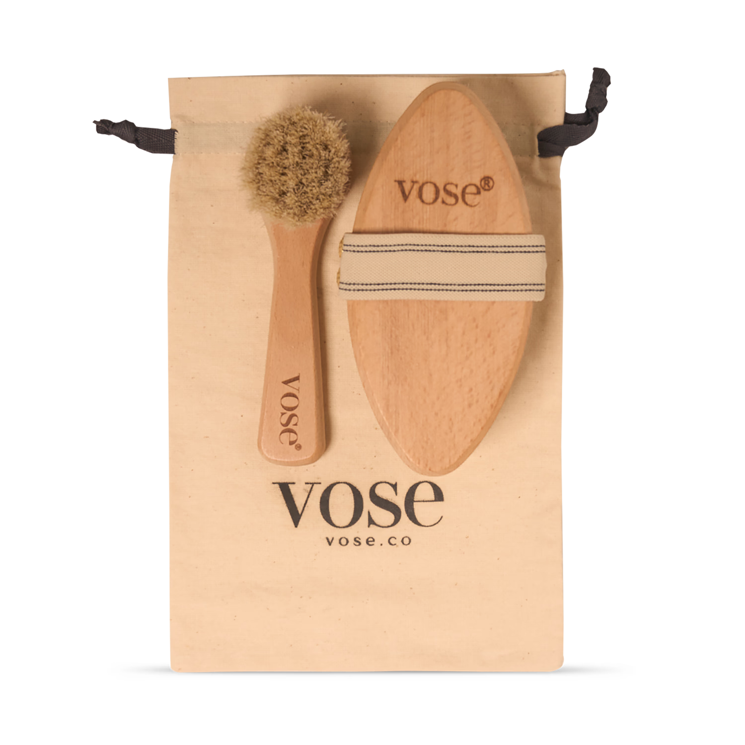 Horse hair face and body dry brush set, imported from the UK