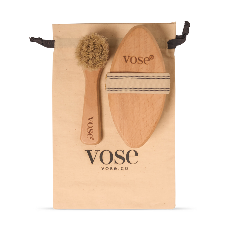 Horse hair face and body dry brush set, imported from the UK