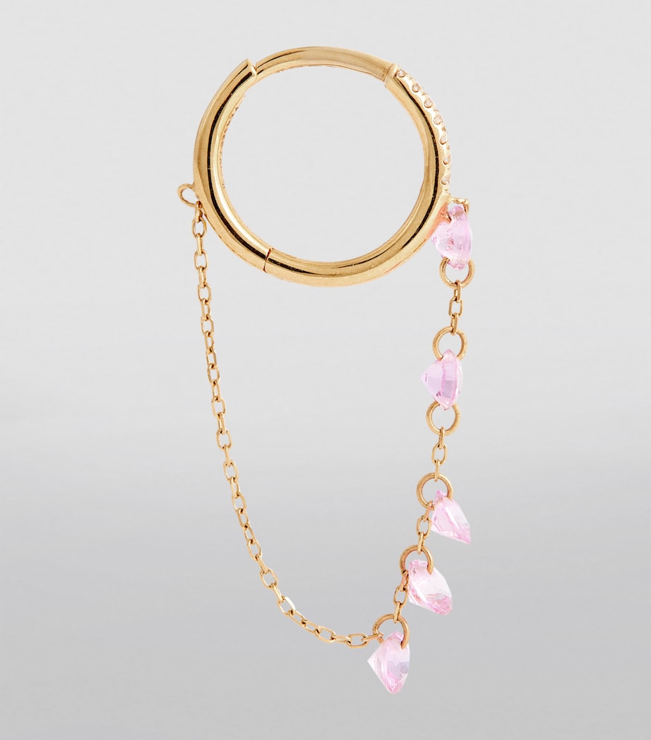 Persée Danaé single earring in yellow gold with diamond and sapphire (British brand)