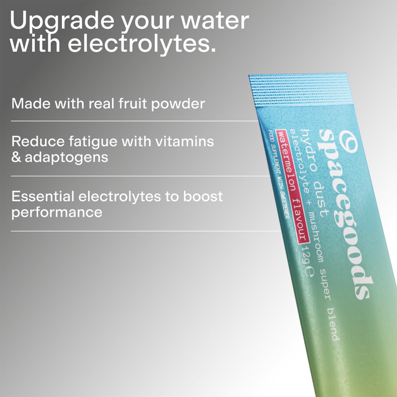 Spacegoods Hydro Dust electrolyte powder watermelon flavour 10 sachets - British product