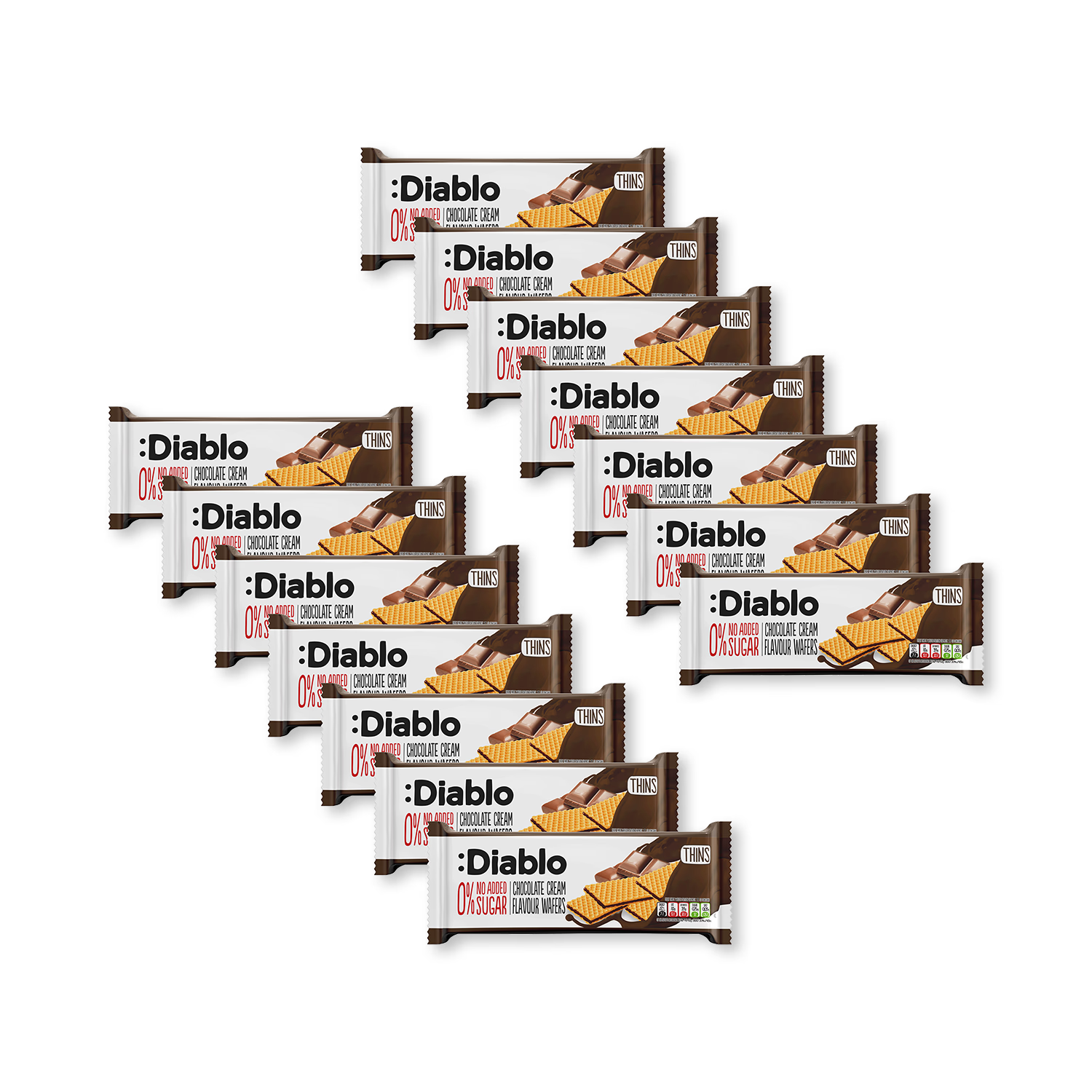 Diablo chocolate cream wafer thins no added sugar 150g (British brand)
