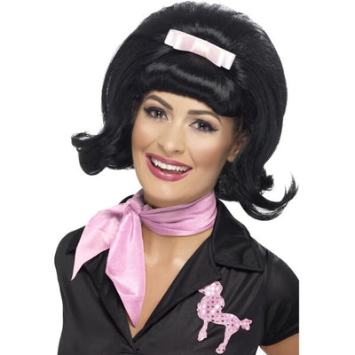 Superdrug Smiffys 50s Flicked Beehive Bob Costume Wig with Ribbon Bow- Buy online at McGrocer
