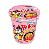 Samyang Buldak Carbonara ramen cup, imported from the UK