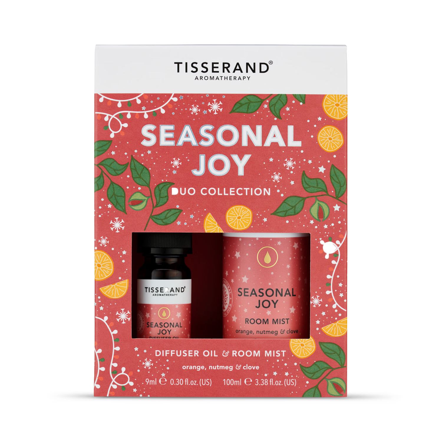 Tisserand Seasonal Joy aromatherapy duo kit 9ml and 100ml, UK version