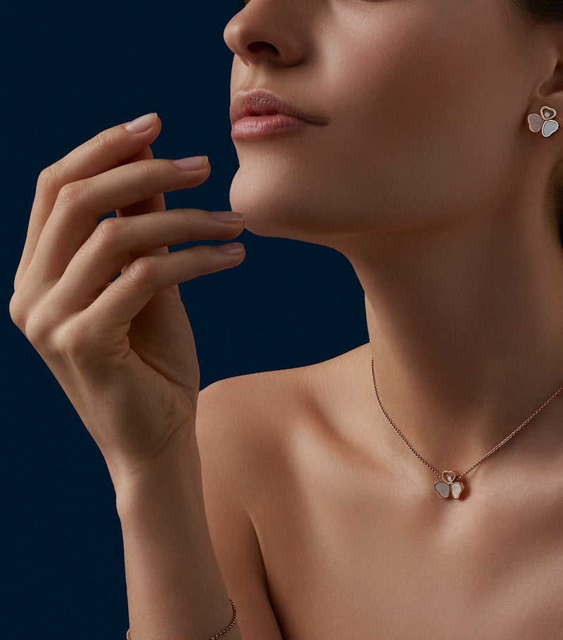 Chopard Happy Hearts rose gold bracelet with diamond and mother-of-pearl, UK version