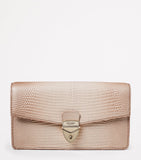 Aspinal of London Mayfair clutch bag metallic lizard-effect leather, UK version