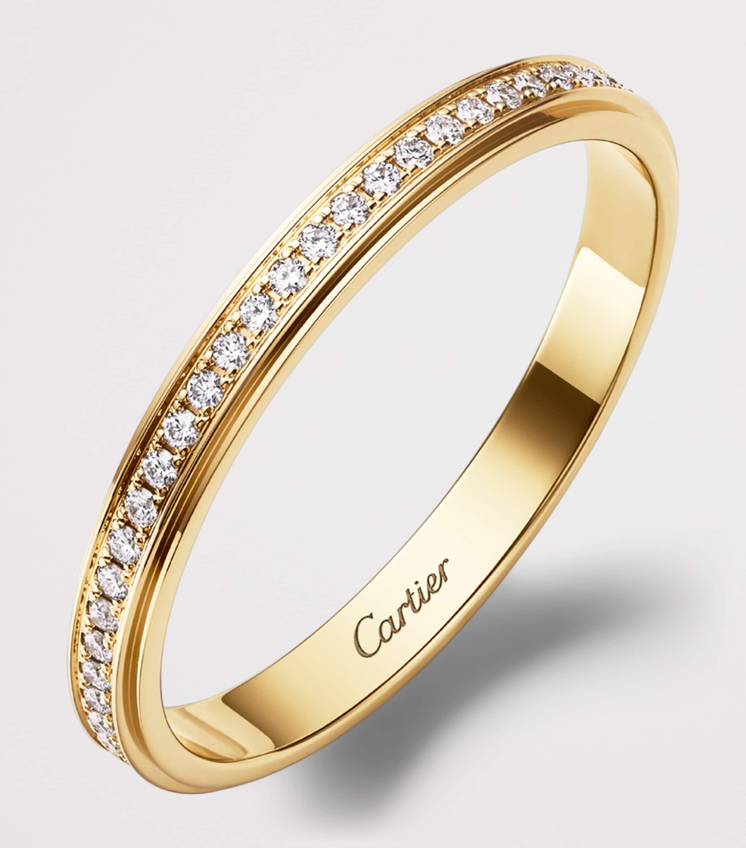 Cartier d'Amour wedding ring yellow gold 2.3mm with diamonds, UK version