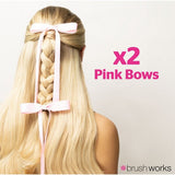 Brushworks Satin Hair Bow Pink Duo - British product