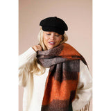 SVNX chunky scarf in brown orange 220cm - British product