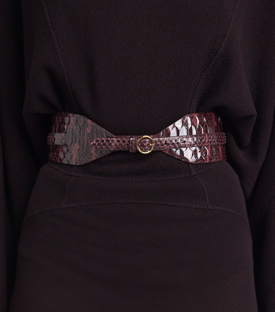Alaïa wide croc-embossed leather belt 3cm (British brand)