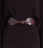 Alaïa wide croc-embossed leather belt 3cm (British brand)