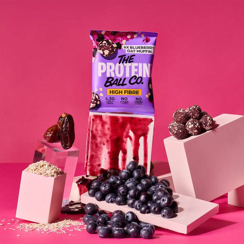 Ballsy blueberry oat muffin high fibre single bag, UK version