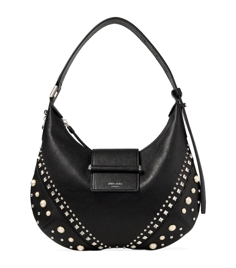 Jimmy Choo Small Bar Studded Leather Shoulder Bag (British brand)
