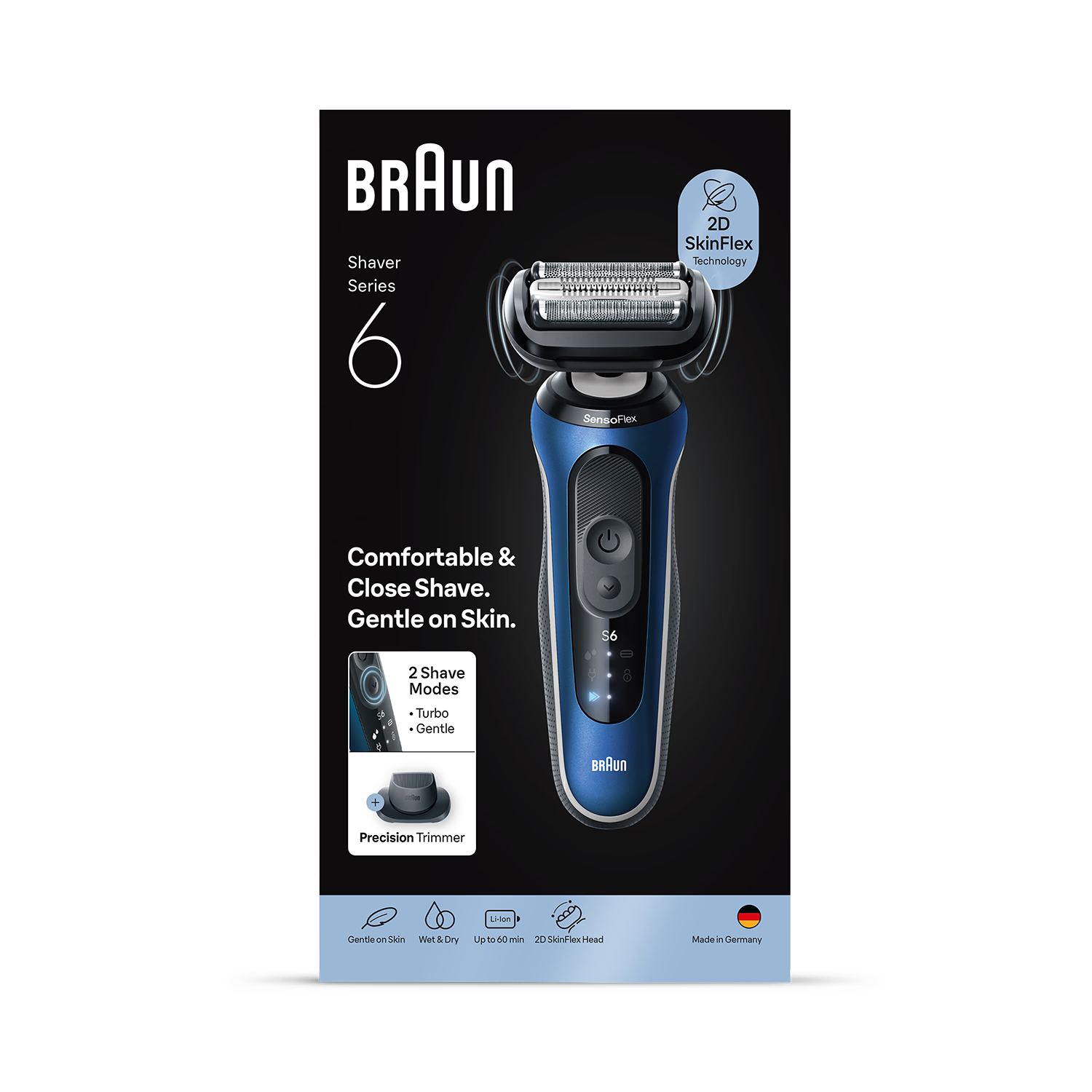 Braun Series 6 electric shaver blue - British product