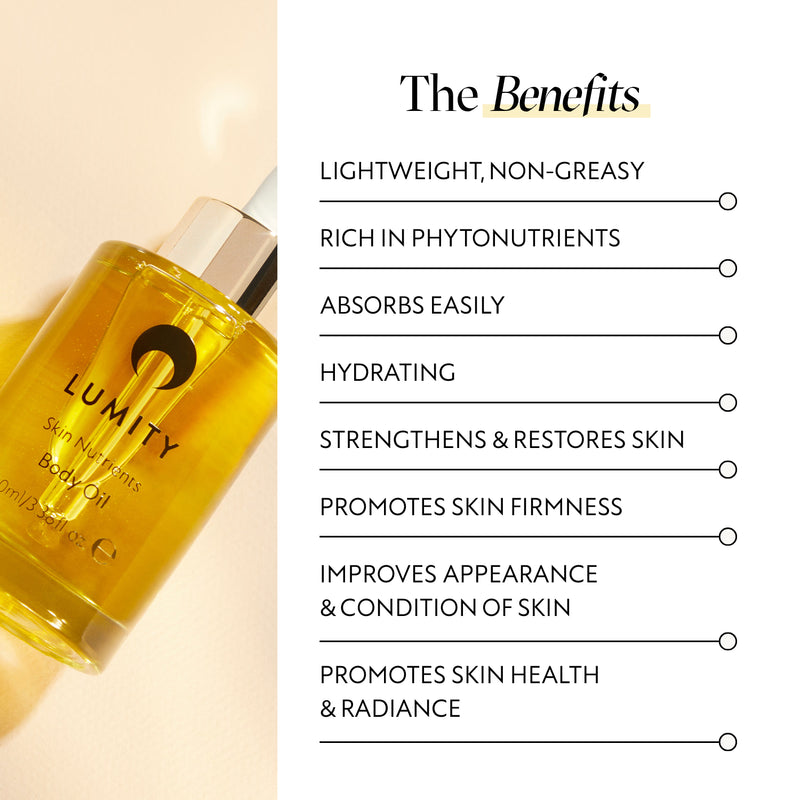 Lumity natural skin nutrients body oil 100ml, UK version