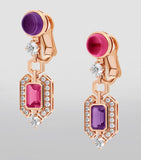 Bvlgari Allegra earrings rose gold diamonds gemstones (British brand)