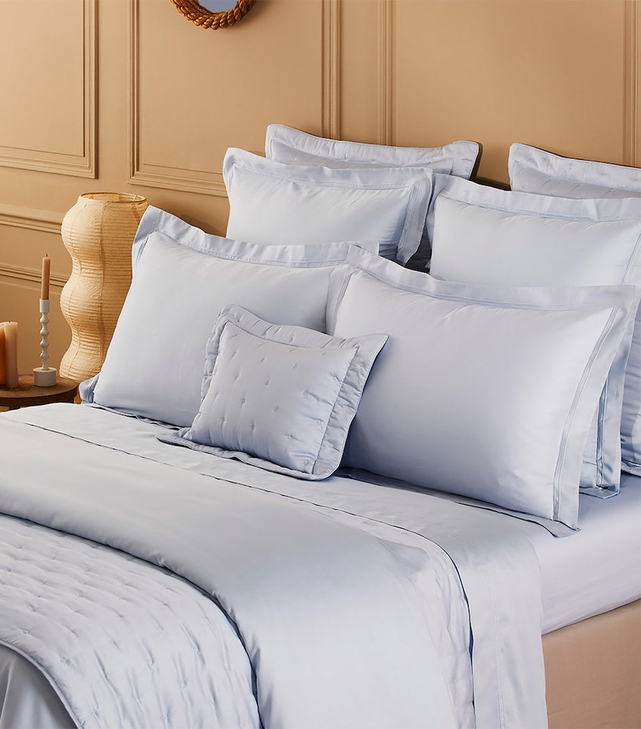 Yves Delorme Triomphe Celeste Super King fitted sheet, imported from the UK