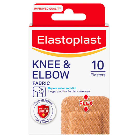 Elastoplast Fabric Knee & Elbow Plasters x10 first aid Sainsburys   