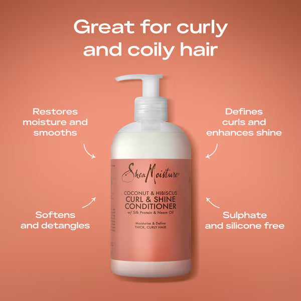 SheaMoisture Coconut Hibiscus Curl Shine Conditioner 384ml (British brand)