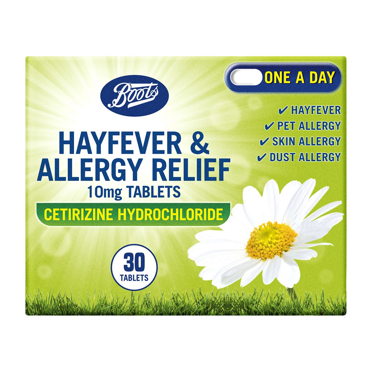 Boots Hayfever & Allergy Relief 10mg Tablets (30 Tablets) First Aid Boots   