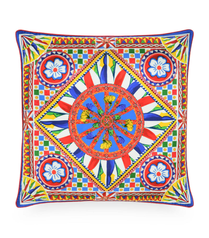 Dolce&Gabbana silk square cushion with Carretto print 45cm x 45cm - British product