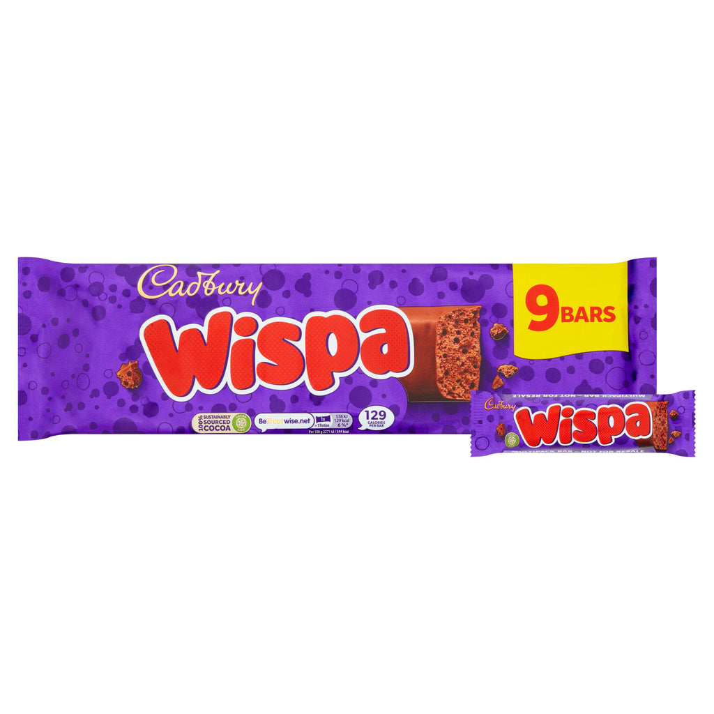 Cadbury Wispa Chocolate Bar Multipack x9 213.3g