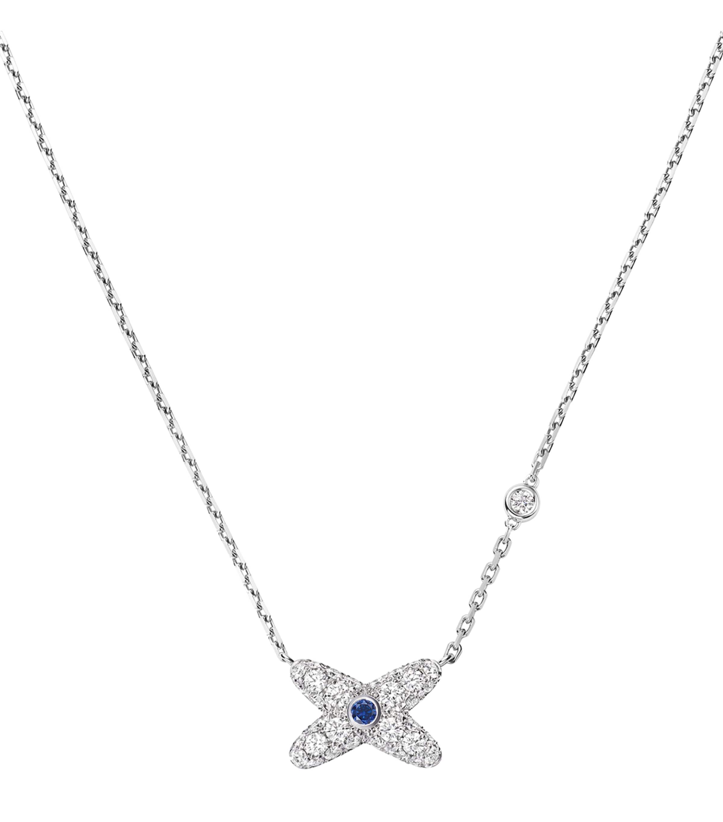 Chaumet white gold diamond sapphire necklace (British brand)
