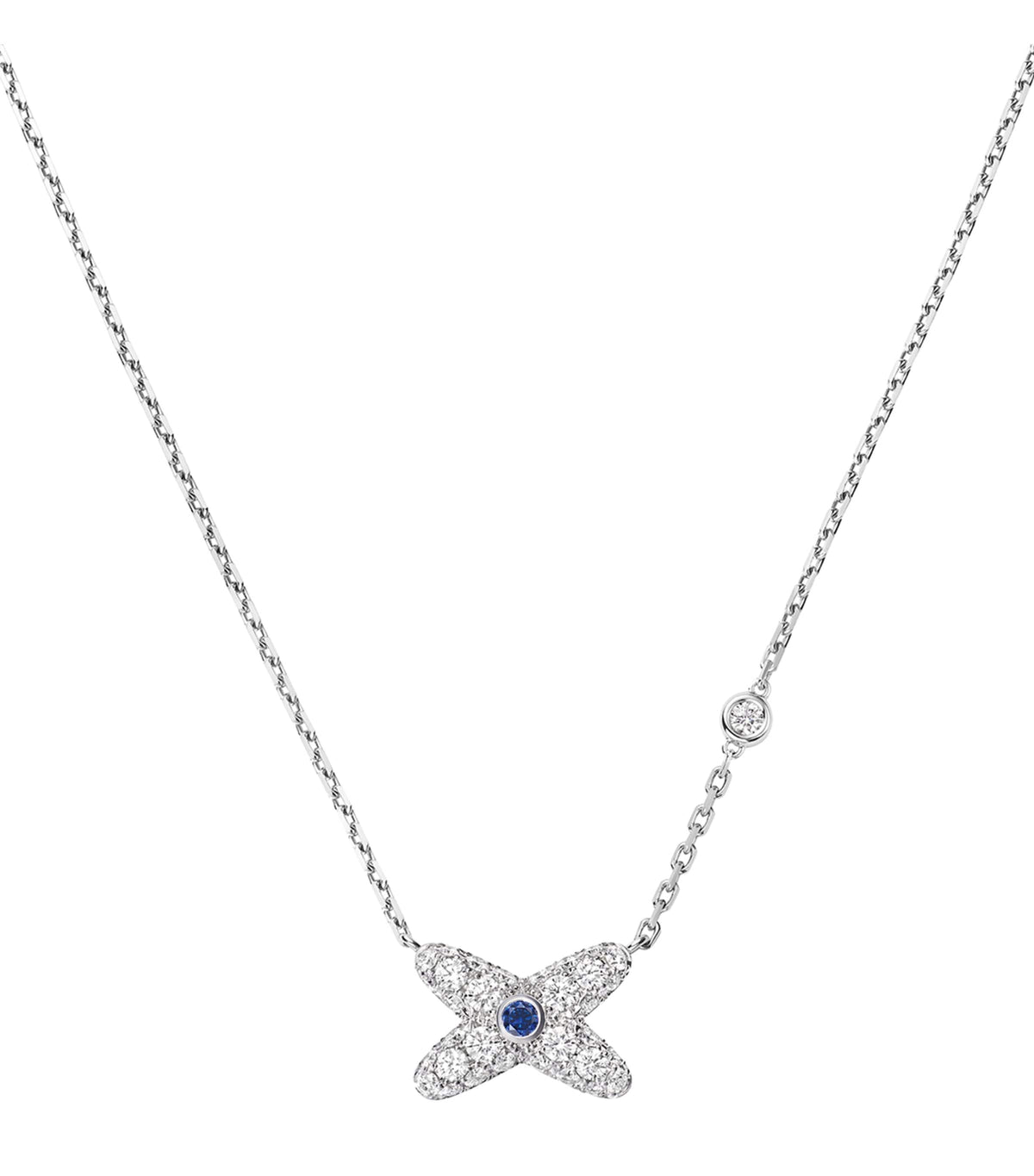 Chaumet white gold diamond sapphire necklace (British brand)