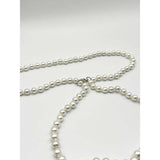SVNX pearl chain belt in silver with imitation pearls (British brand)