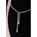 SVNX pearl chain belt in silver with imitation pearls (British brand)