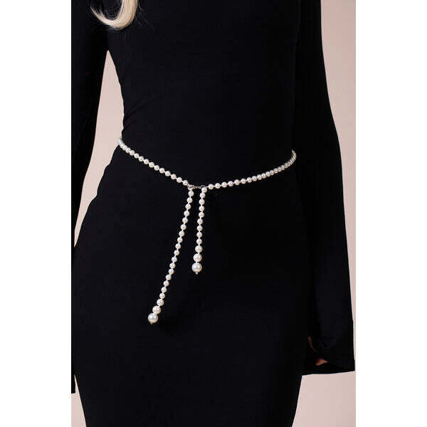 SVNX pearl chain belt in silver with imitation pearls (British brand)