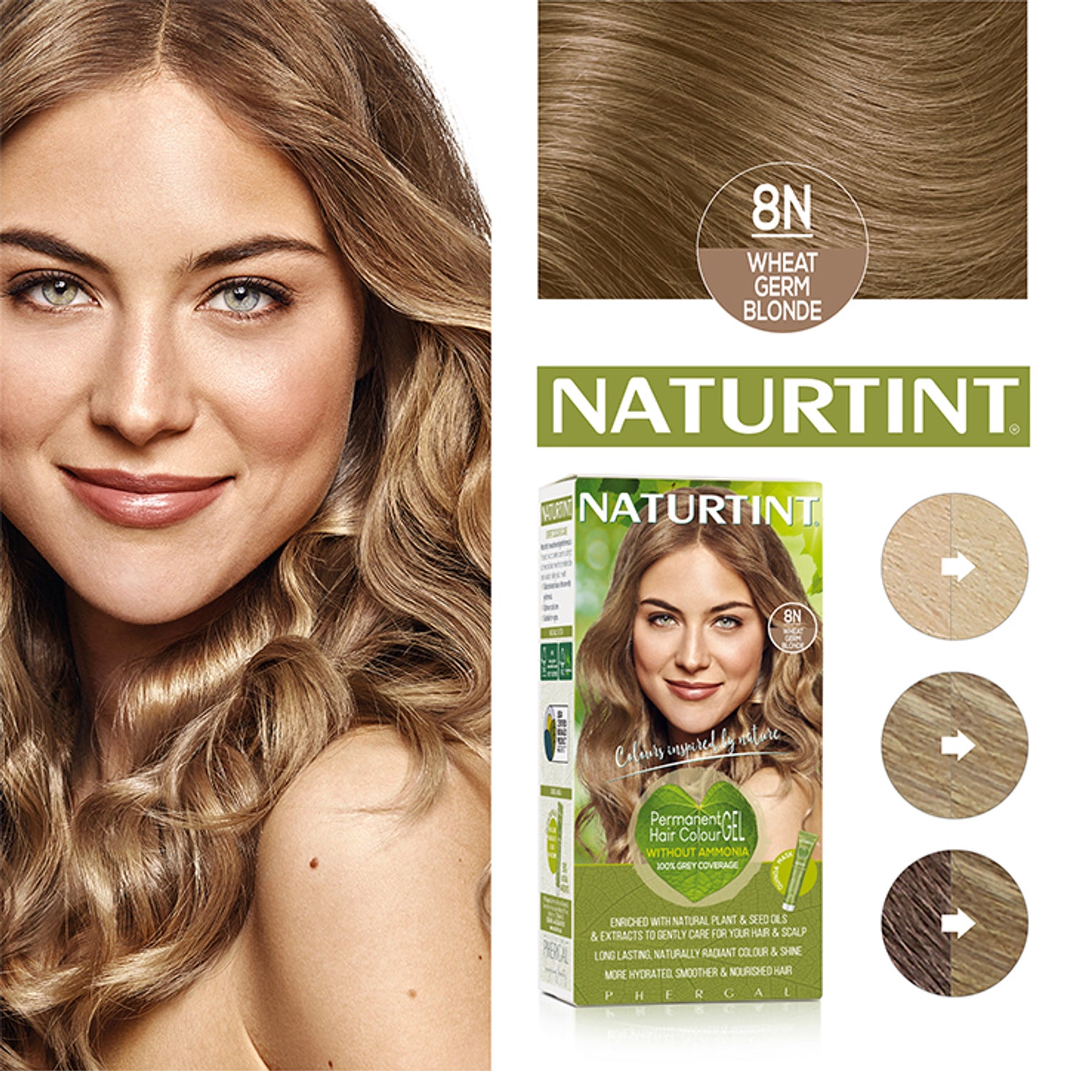 Naturtint permanent hair colour 8N Wheat Germ Blonde - British product