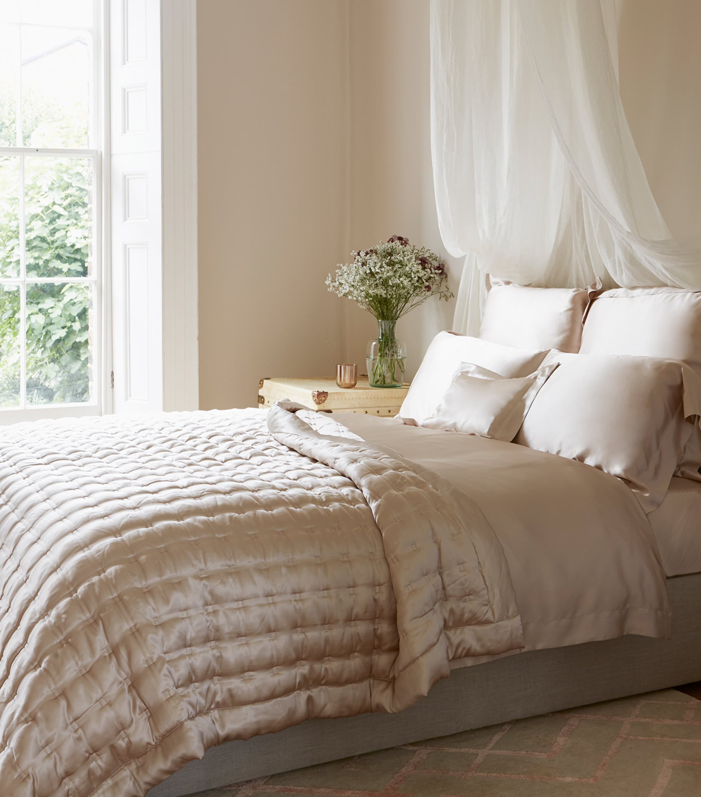 Gingerlily silk double fitted sheet 140cm x 200cm, UK version