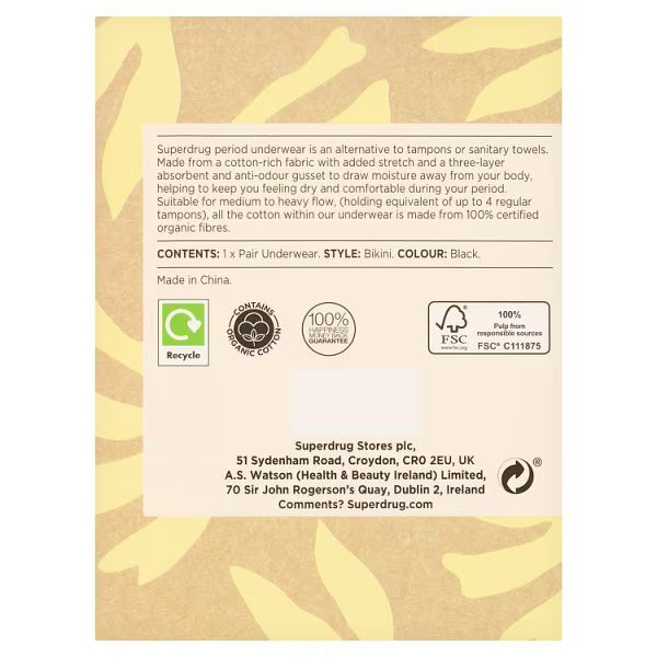 Superdrug Luna Period Bikini Pants Medium (British brand)