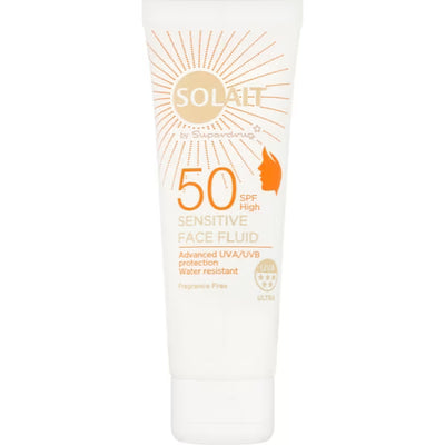 Superdrug Solait Sensitive Face Fluid SPF 50 Sunscreen 50ml- Buy online at McGrocer