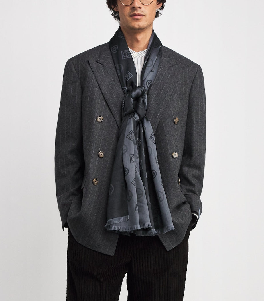 Giorgio Armani silk jacquard scarf, UK version