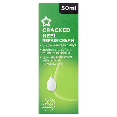 Crème de réparation pour talons craquelés Superdrug Formule urée 50 ml Traitement de la peau rugueuse