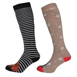 Simply s Womens Dogs Welly Socks (Pack Of 2) (UK 4-7) GOODS Superdrug Charcoal/Beige  