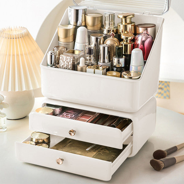 Livingandhome white dustproof makeup organizer, UK version