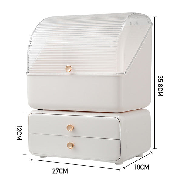 Livingandhome white dustproof makeup organizer, UK version