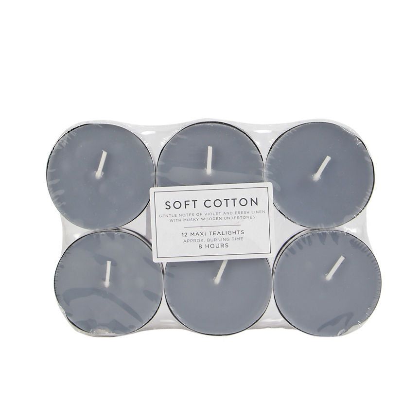 George Home Soft Cotton Maxi Tealights 12pk