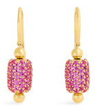 Emily P. Wheeler yellow gold sapphire barrel drop earrings, UK version