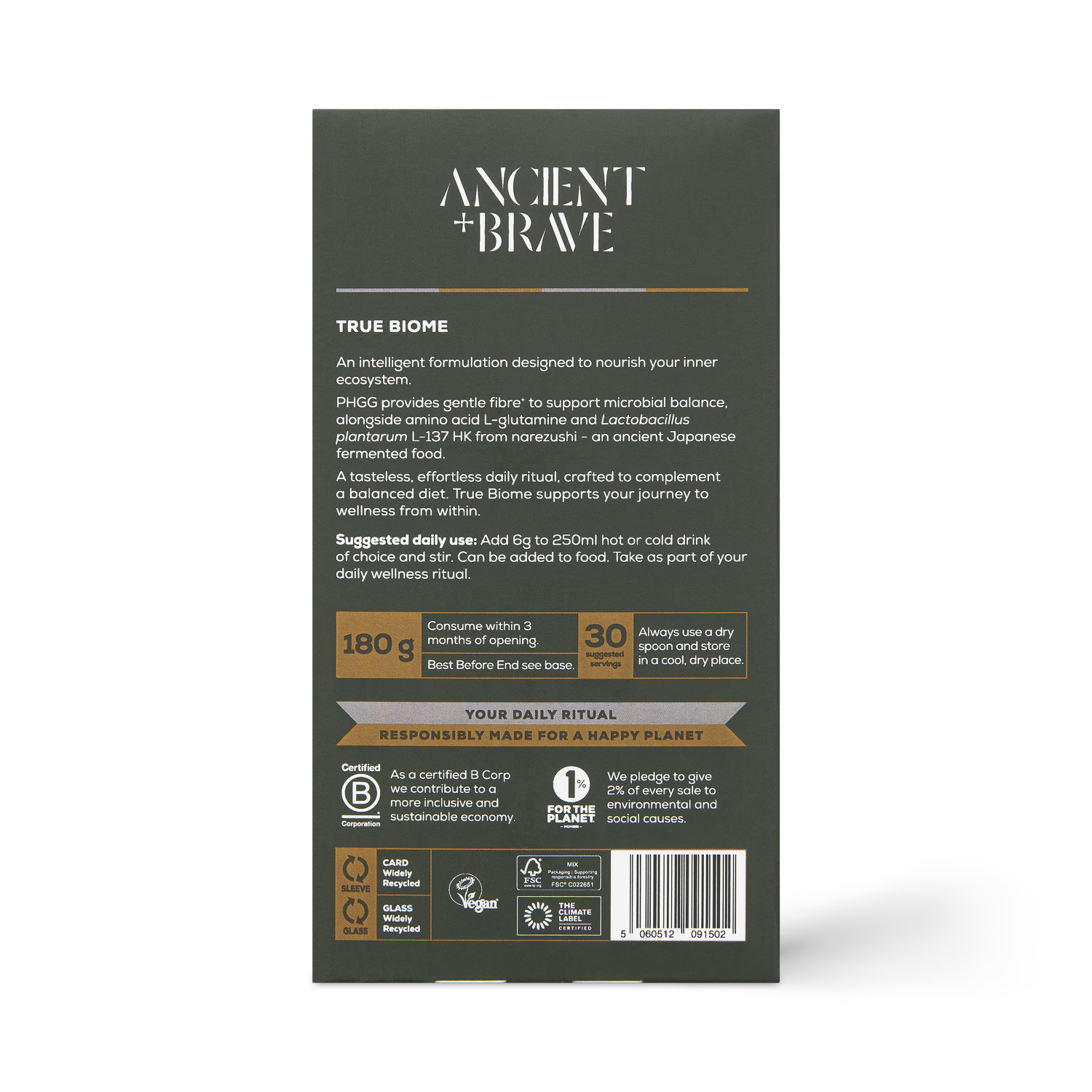 Ancient+Brave True Biome gut health powder 180g - British product